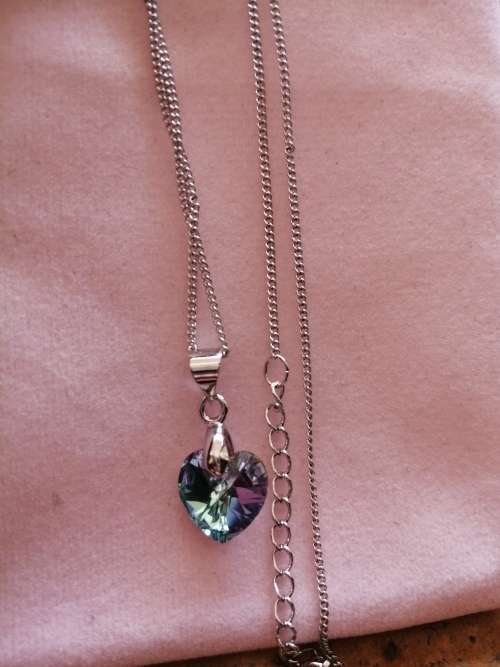 GENUINE Heart Necklaces Pendant Crystals From SWAROVSKI -  Crystal Blue