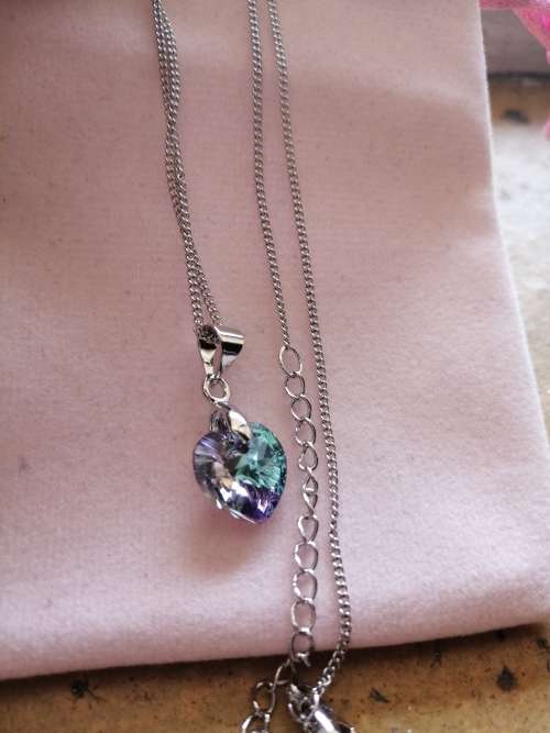 GENUINE Heart Necklaces Pendant Crystals From SWAROVSKI -  Crystal Virtual Light
