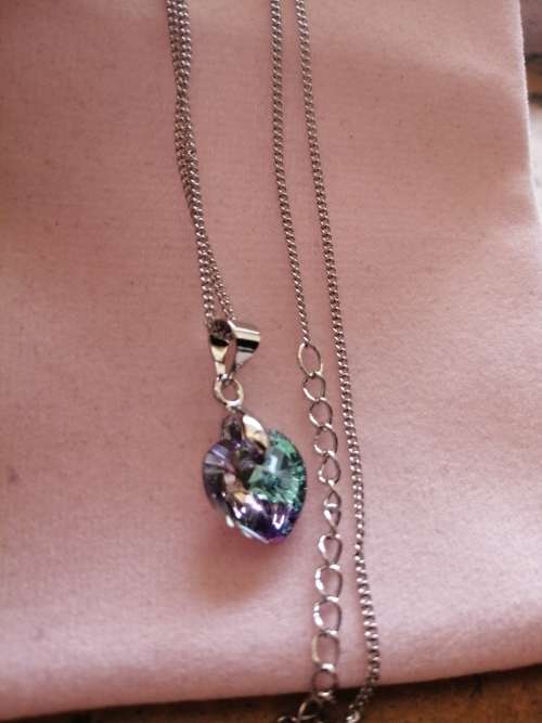 GENUINE Heart Necklaces Pendant Crystals From SWAROVSKI -  Crystal Virtual Light