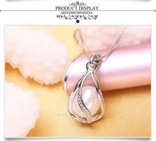 100% Natural Freshwater Pearl 925 Sterling Silver Necklace - White