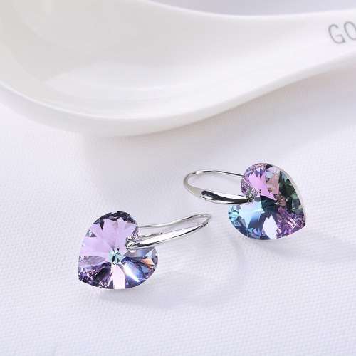 GENUINE Heart Crystals Earring From SWAROVSKI - Crystal Vitrail Light