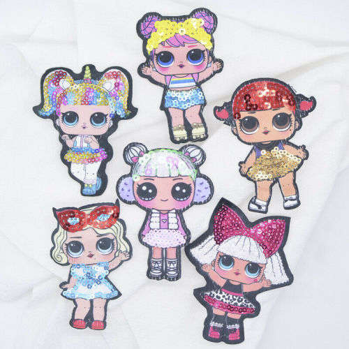LOL Embroidery Princess Patches Sequin Applique Sewing