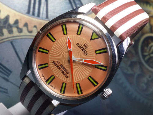 Vintage ROAMER Swiss Made Mechanical Handwinding Movement Mens Wrist Watch