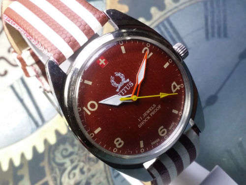 Vintage TITUS Swiss Made Mechanical Handwinding Movement Mens  Watch - Ref20