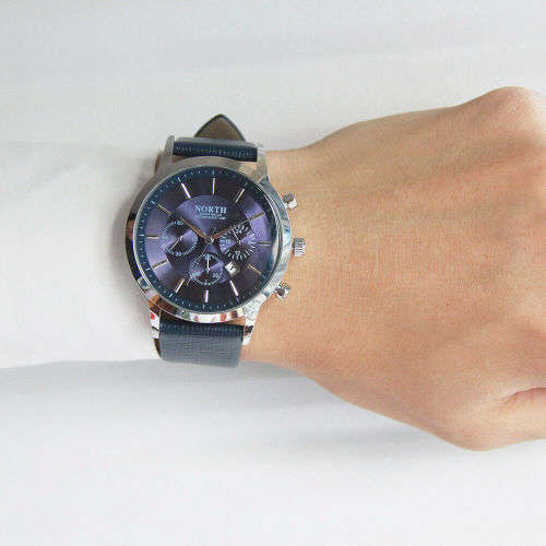 North Luxury Men Watches Waterproof Genuine Leather Fashion Casual Wristwatch