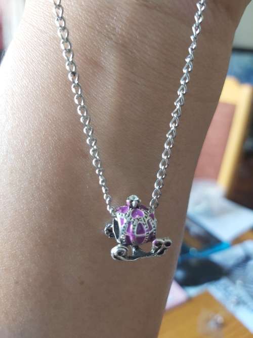 Purple Princess Belle Pumpkin Chariot Necklace from Sarah&Abi Collection