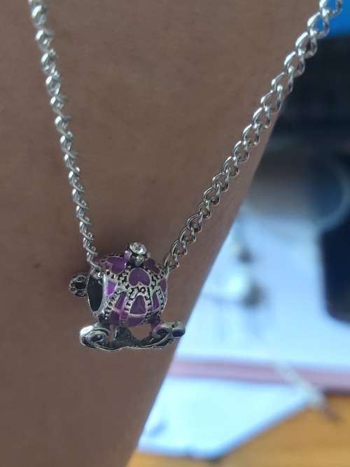 Purple Princess Belle Pumpkin Chariot Necklace from Sarah&Abi Collection
