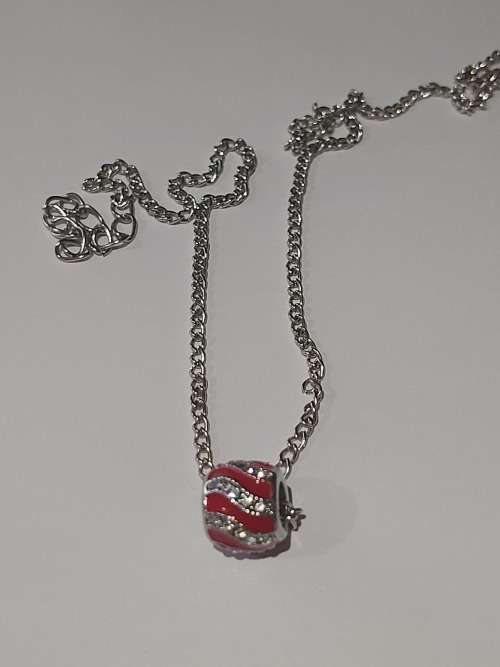 Pink Snow Ball European Charm Beads Necklace - Ref3