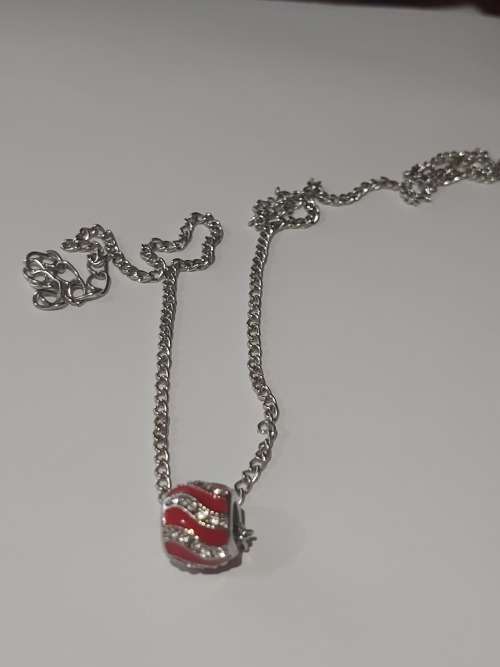 Pink Snow Ball European Charm Beads Necklace - Ref3