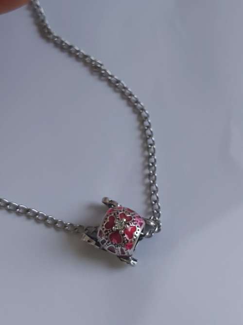 Princess Belle Red Pumpkin Chariot Charm Beads Pendant & Necklace