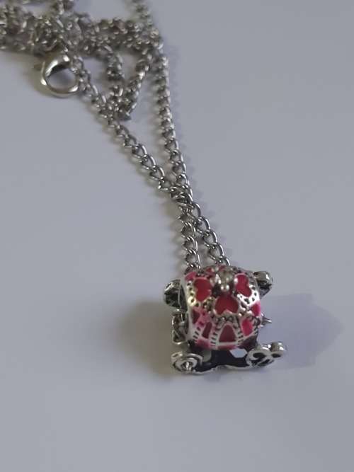 Princess Belle Red Pumpkin Chariot Charm Beads Pendant & Necklace