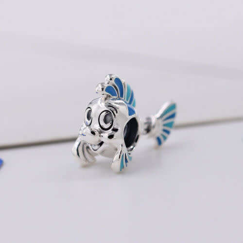 Silver Blue Fish Bead Suit Charms Bracelet