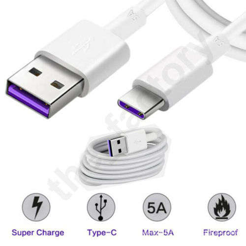 5A Type C USB-C 1M Super Charge Fast Data Cable for Huawei P20 P30 Pro Mate