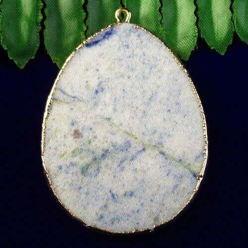 52x38x8mm Blue Natural Rough Aventurine Teardrop Pendant Gemstone