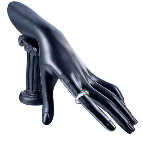 Heart Cut Rainbow  Zircon White Gold Filled Ring Size 8