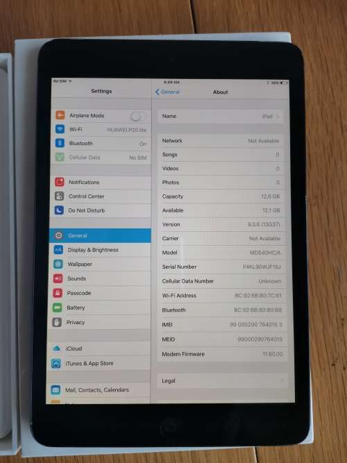 IPAD MINI 1 - 16GIG - BLACK - WIFI AND CELLULAR