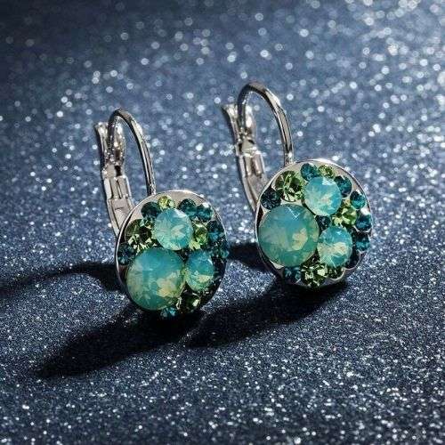 Silver Crystal Zircon Love Stud Earring