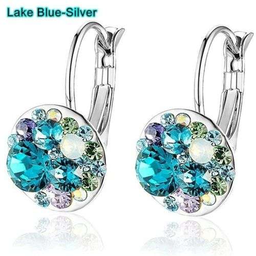 Silver Crystal Zircon Love Stud Earring Ref 13b