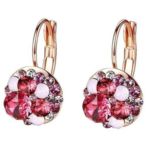 Silver Crystal Zircon Love Stud Earring Ref 13d