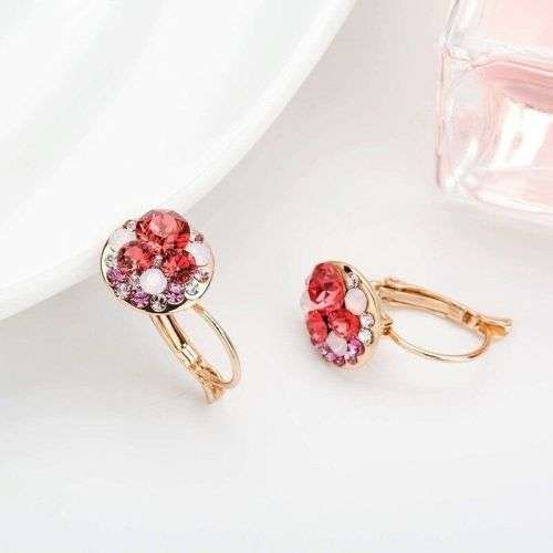Silver Crystal Zircon Love Stud Earring Ref 13d