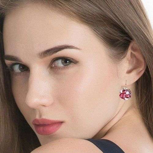 Silver Crystal Zircon Love Stud Earring Ref 13d