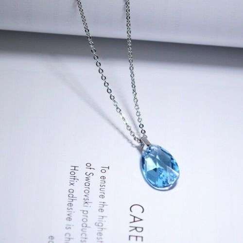 Silver Zircon Heart Love Pendant Necklace Jewelry Ref7