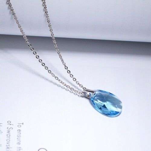 Silver Zircon Heart Love Pendant Necklace Jewelry Ref7