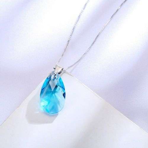 Silver Zircon Heart Love Pendant Necklace Jewelry Ref7