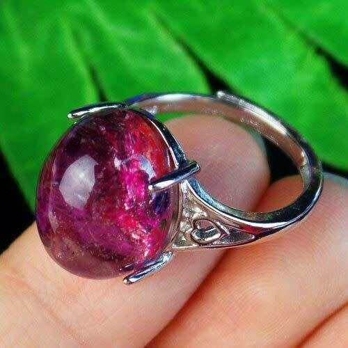 Purple Phantom Quartz Wrap Copper Oval Adjustable Ring H10418