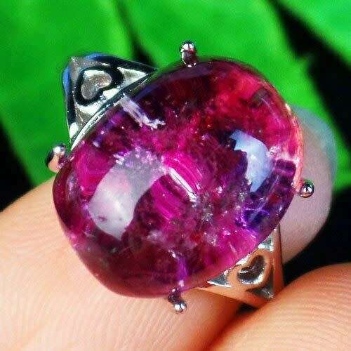 Purple Phantom Quartz Wrap Copper Oval Adjustable Ring H10418