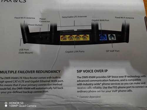 D-LINK DWR-956M 4G LTe router (It take a sim card)