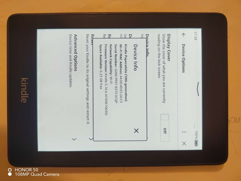 Amazon Kindle Paperwhite 6` Wi-Fi 8GB 10th Gen