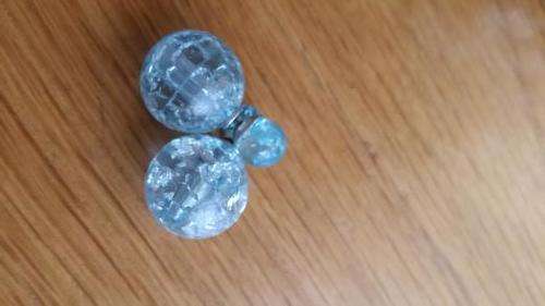 Double Two Sides Gift Ball Beads Ear Stud Plug Bubble Earrings