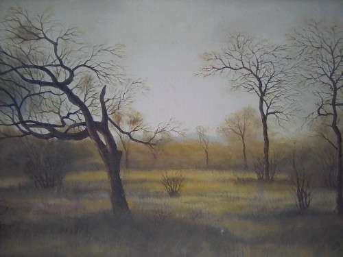 LARGE OIL PAINTING, D. CURTIS
