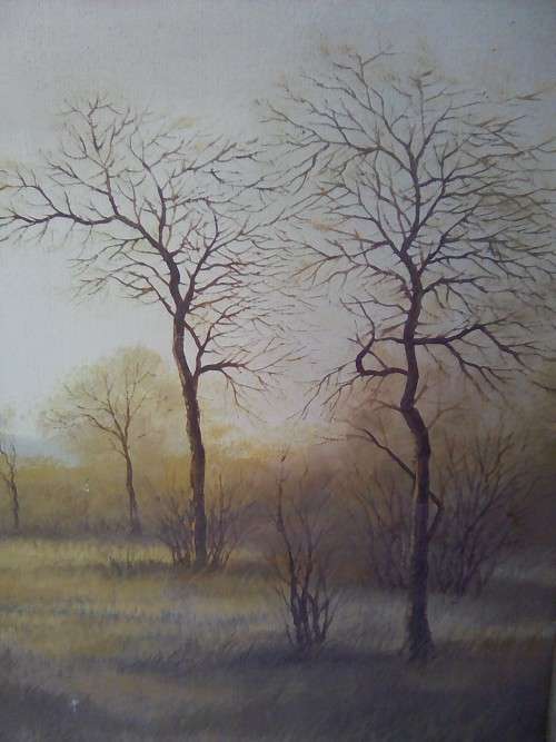 LARGE OIL PAINTING, D. CURTIS