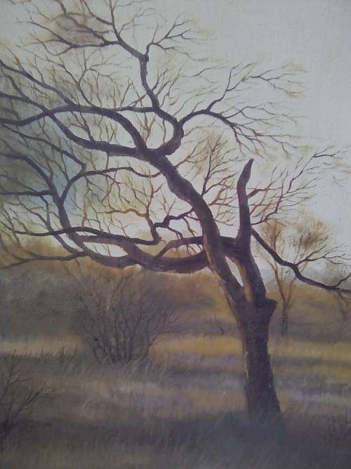 LARGE OIL PAINTING, D. CURTIS