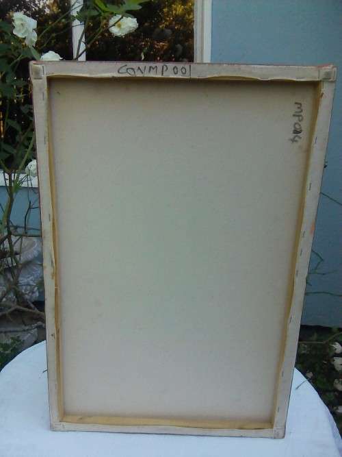 LOVELY OIL PAINTING BY MAY PAGE, `GRAPE PICKERS` 60.5 X 40.5