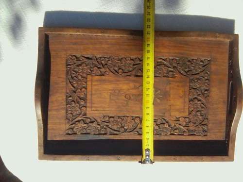 BEAUTIFUL WOODEN TRAY 32.3CM X 21.5CM