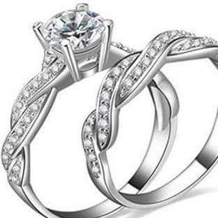 Engagement and wedding ring combination