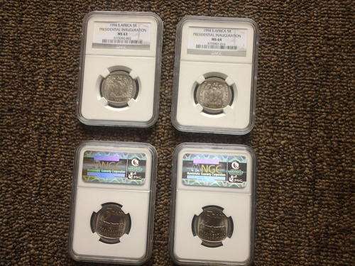 Look ** MS63 and MS64 Inaugaration coins **2 High Graded Madiba coins together.