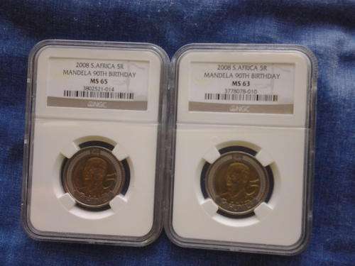 ** MS63 and MS65 Mandela birthday coins. NGC graded.**