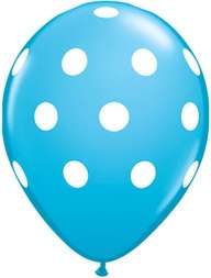 Blue polkadot latex balloon