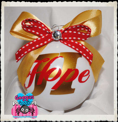 Christmas Baubles personalized- red and gold