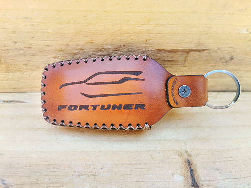 Genuine Veg Tan Leather Key Cover for Toyota Fortuner