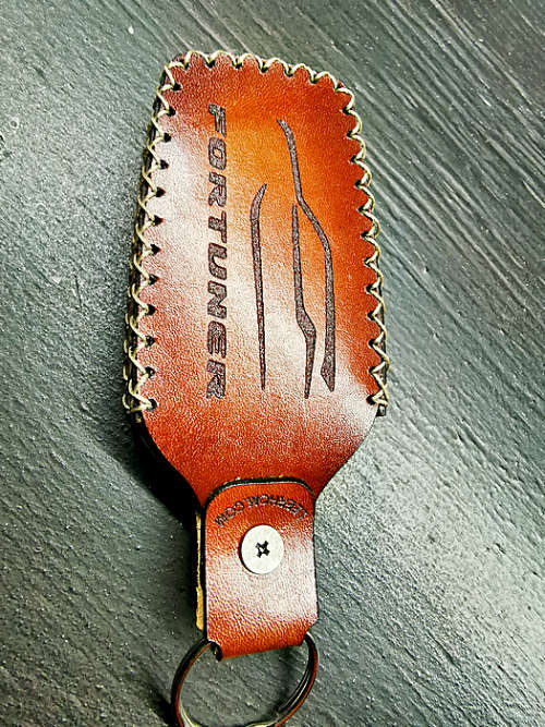 Genuine Veg Tan Leather Key Cover for Toyota Fortuner