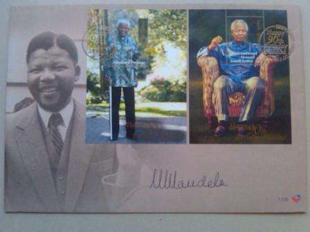 Mandela Hand Signed 90th Birthday FDC First Day Cover -----RARE--------