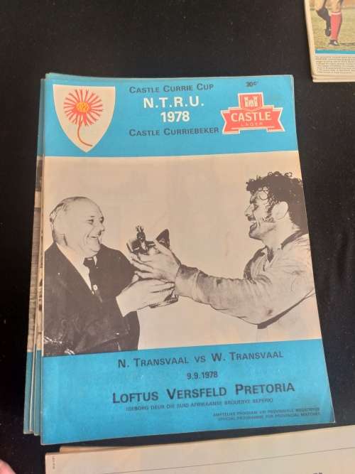 13 Rugby programmes NTVL VS VARIOUS TEAMS 1976 -1979 & CURRIE BEKKER PROGRAM 1974
