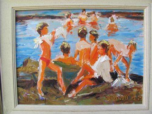 Corne Weideman.Boys swimming 230x300 Acrylic WITHOUT FRAME!