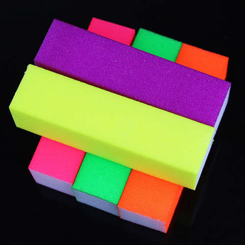 5X Neon Colors Acrylic Nail Care Buffer Sanding Block