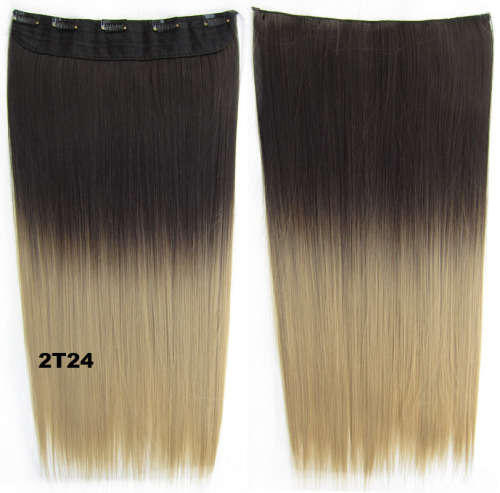Fullhead OMBRE Hair Extensions with 5 Clips Brown/Blonde 2T24